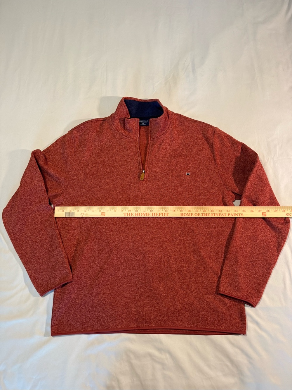 crown & ivy Men's Red Heather Zip-Neck Sweater